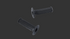 Two black textured motorcycle or bicycle handlebar grips shown on a plain white background.